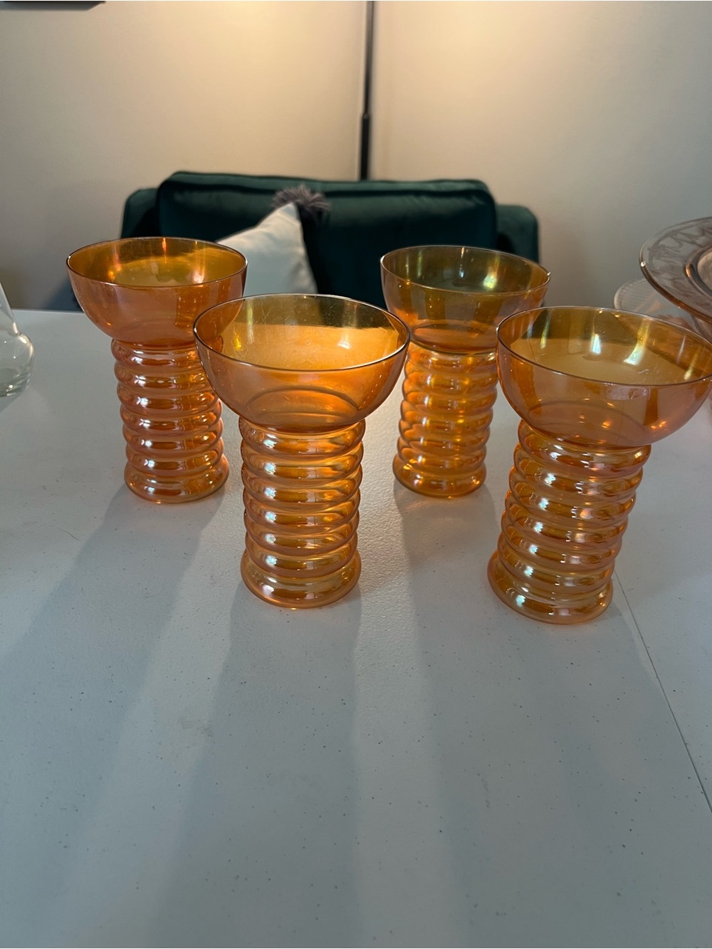 Vintage 1930s Dunbar Aramis “beehive” Tumblers- 4 Pack